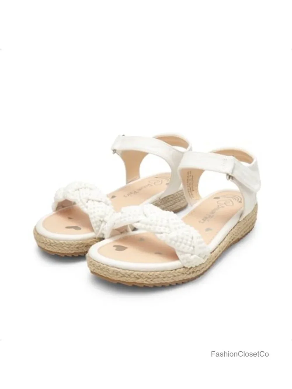 Girls Espadrille Platform Wedge Sandals with Rhinestones